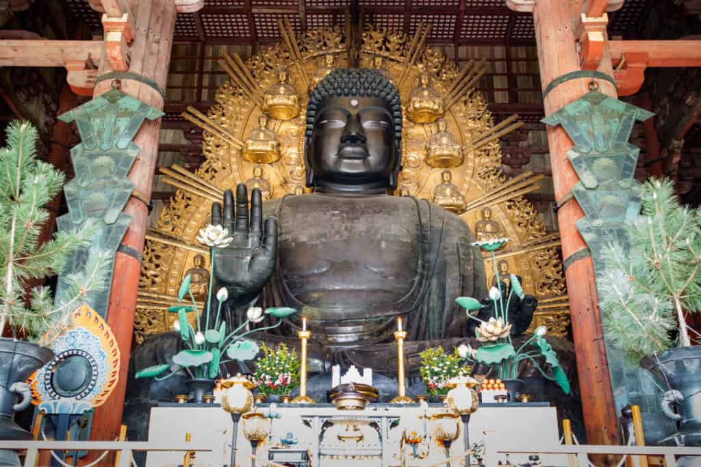 The Great Buddha Statue at Todai-ji Temple in Nara, Japan